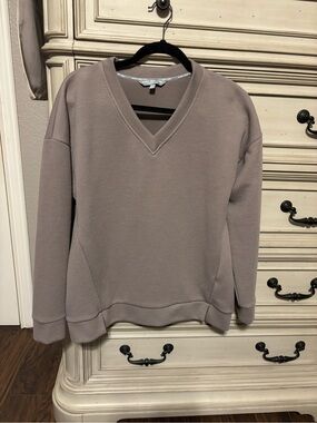 Marc New York Women's V-Neck Sweatshirt — Taupe